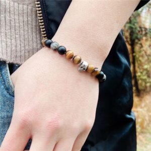 Pulsera rocas ojo de tigre – calavera