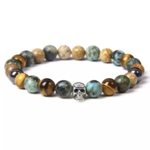 Pulsera rocas turquesas – calavera