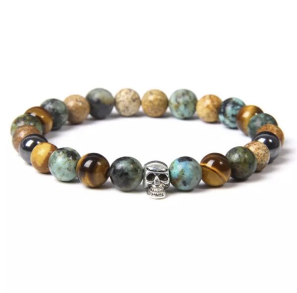 Pulsera rocas turquesas - calavera