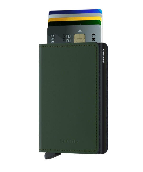 Slim wallet Secrid matte green black - Imagen 2