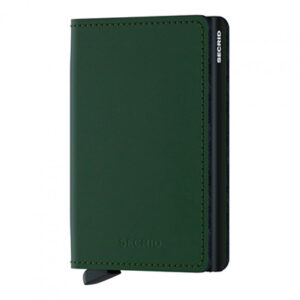 Slim wallet matte green black