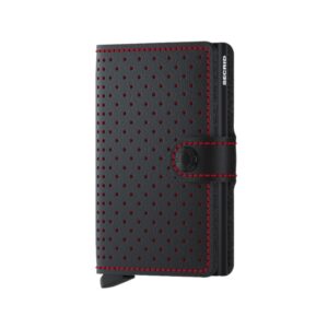 Mini wallet Secrid perforated black red