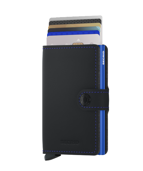 Mini wallet Secrid matte black blue