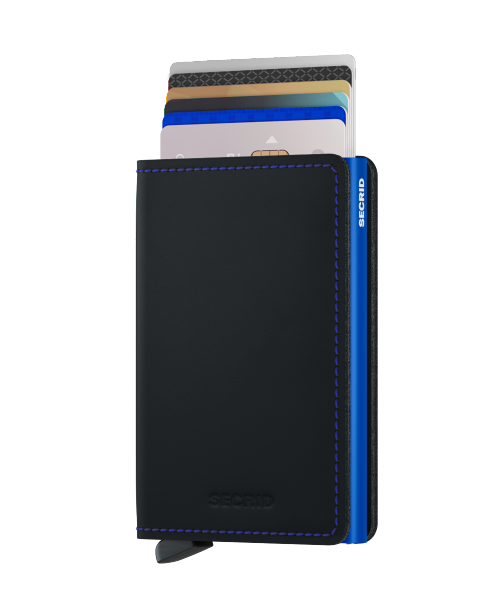 slim wallet Secrid matte black blue