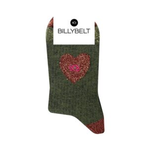 Calcetines de algodón Heart Dark green Billybelt