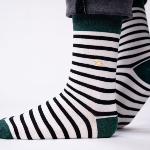 Calcetines wide stripes white and black Billybelt