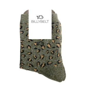 Calcetines Glitter khaki and silver leopard Billybelt